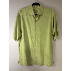Tommy Bahama Silk Button Down Shirt Men's Medium Green Tropical